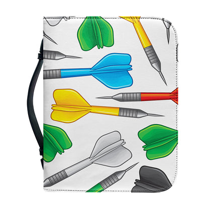 Colorful Darts Pattern Print Leather Bible Cover