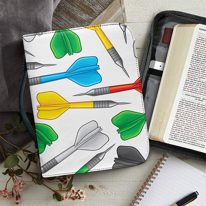 Colorful Darts Pattern Print Leather Bible Cover