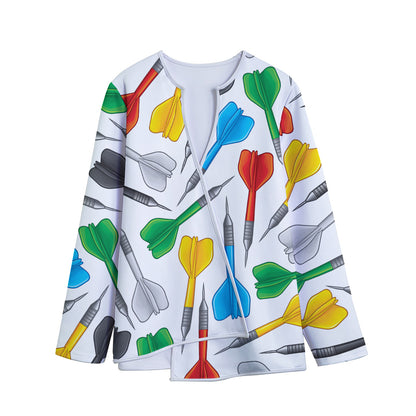 Colorful Darts Pattern Print Long Sleeve Short Coat