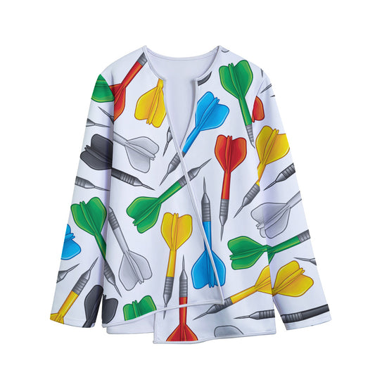 Colorful Darts Pattern Print Long Sleeve Short Coat