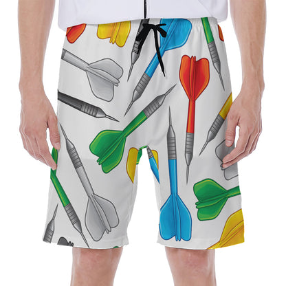 Colorful Darts Pattern Print Men's Beach Shorts