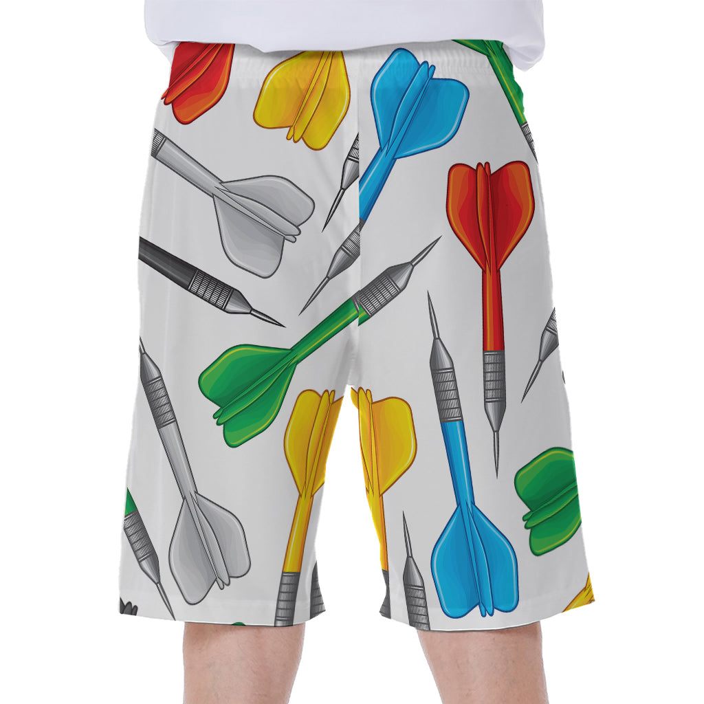 Colorful Darts Pattern Print Men's Beach Shorts