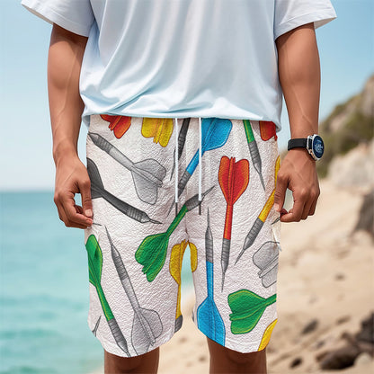 Colorful Darts Pattern Print Men's Cargo Shorts