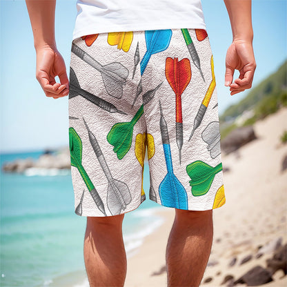Colorful Darts Pattern Print Men's Cargo Shorts