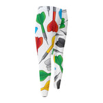 Colorful Darts Pattern Print Men's Compression Pants