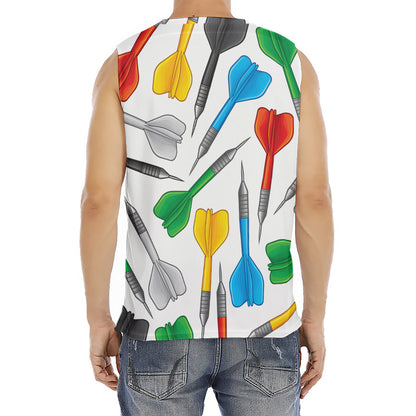 Colorful Darts Pattern Print Men's Fitness Tank Top