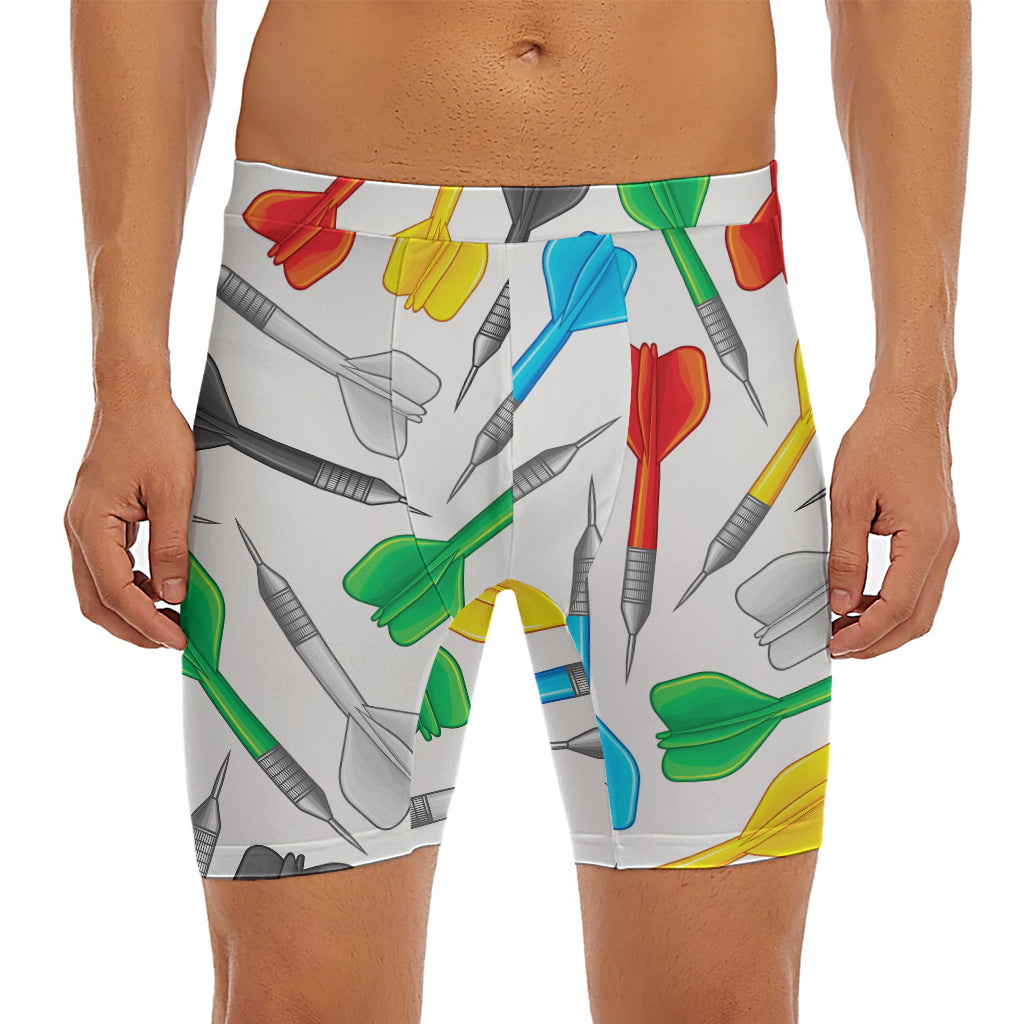 Colorful Darts Pattern Print Men's Long Boxer Briefs