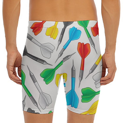 Colorful Darts Pattern Print Men's Long Boxer Briefs