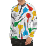 Colorful Darts Pattern Print Men's Long Sleeve Rash Guard
