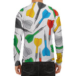Colorful Darts Pattern Print Men's Long Sleeve Rash Guard