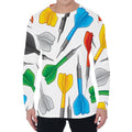 Colorful Darts Pattern Print Men's Long Sleeve T-Shirt