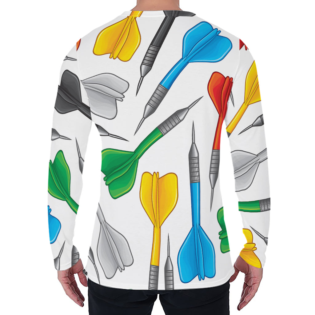 Colorful Darts Pattern Print Men's Long Sleeve T-Shirt