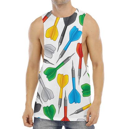Colorful Darts Pattern Print Men's Muscle Tank Top