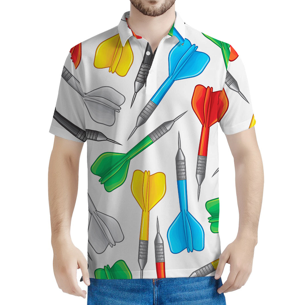 Colorful Darts Pattern Print Men's Polo Shirt