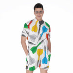 Colorful Darts Pattern Print Men's Rompers