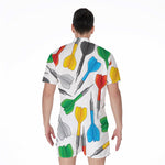 Colorful Darts Pattern Print Men's Rompers