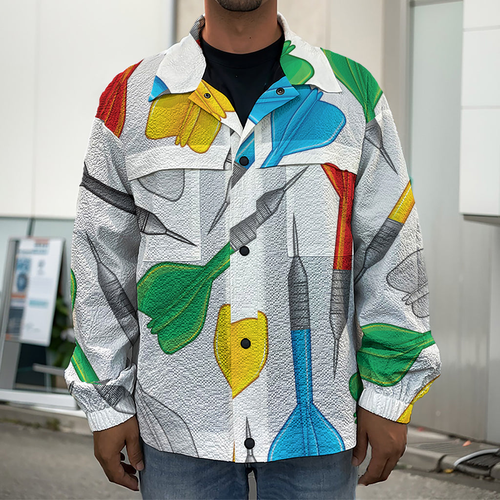Colorful Darts Pattern Print Men's Shirt Jacket
