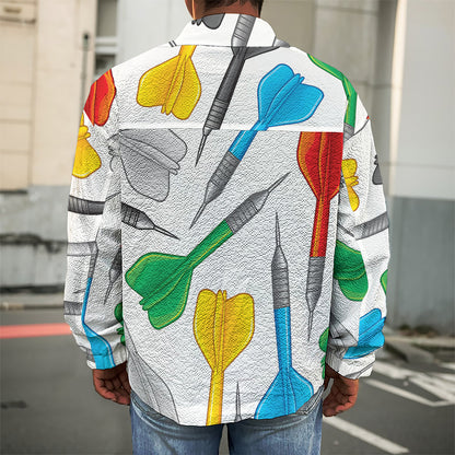 Colorful Darts Pattern Print Men's Shirt Jacket