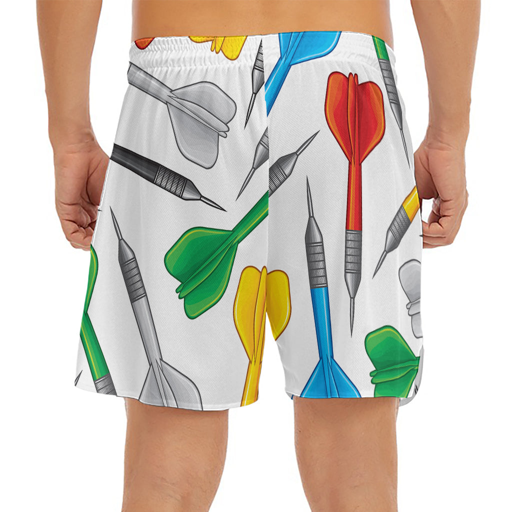 Colorful Darts Pattern Print Men's Split Running Shorts