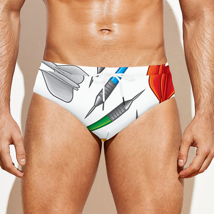 Colorful Darts Pattern Print Men's Swim Briefs