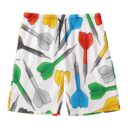 Colorful Darts Pattern Print Men's Swim Trunks
