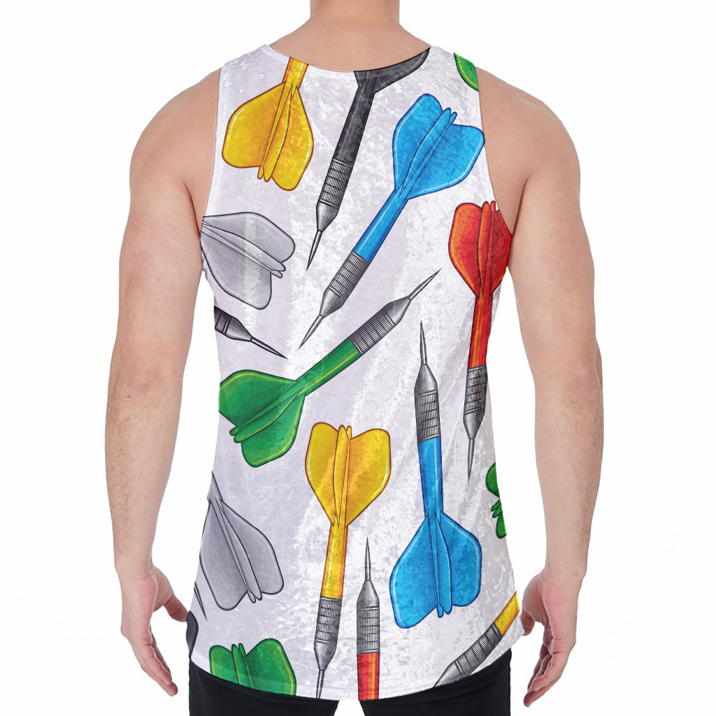 Colorful Darts Pattern Print Men's Velvet Tank Top
