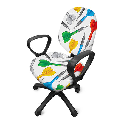 Colorful Darts Pattern Print Office Chair Cover