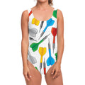 Colorful Darts Pattern Print One Piece Swimsuit