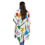 Colorful Darts Pattern Print Open Front Beach Cover Up