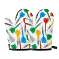 Colorful Darts Pattern Print Oven Mitts