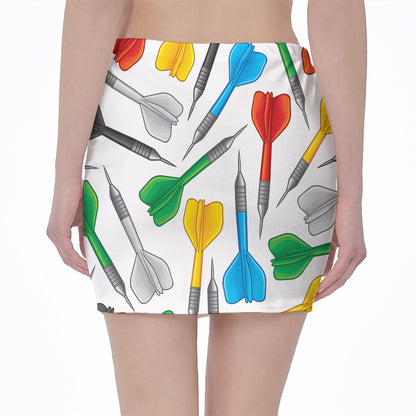 Colorful Darts Pattern Print Pencil Mini Skirt