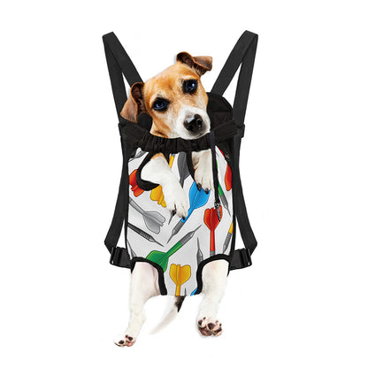 Colorful Darts Pattern Print Pet Carrier Backpack
