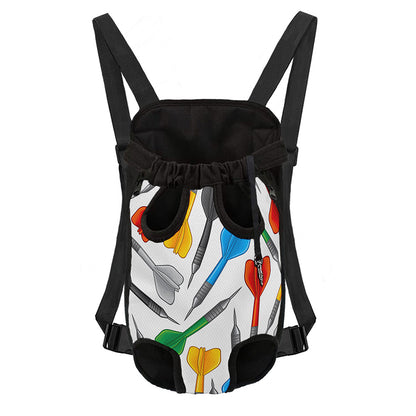 Colorful Darts Pattern Print Pet Carrier Backpack