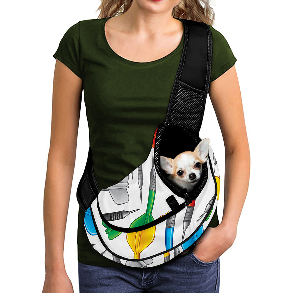 Colorful Darts Pattern Print Pet Sling Carrier