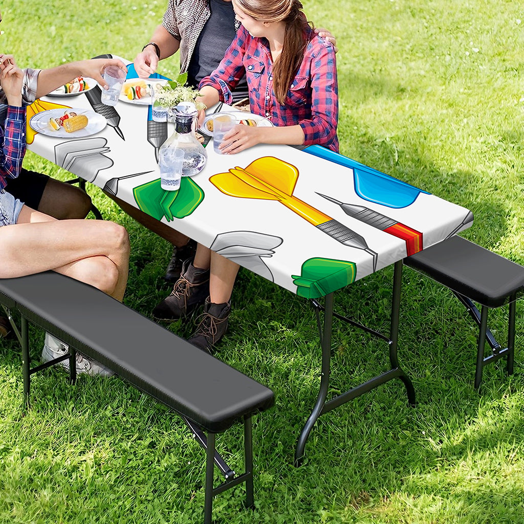 Colorful Darts Pattern Print Picnic Table Cover