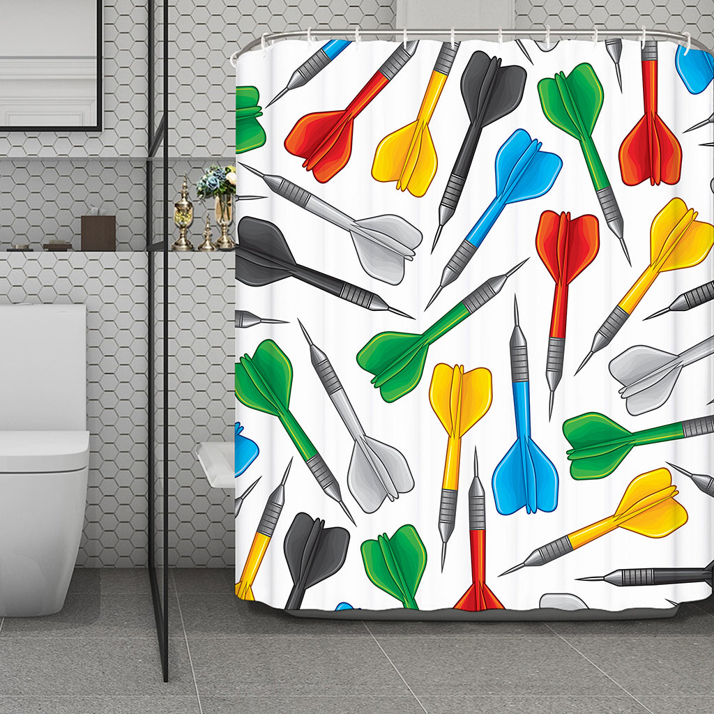 Colorful Darts Pattern Print Polyester Shower Curtain