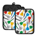Colorful Darts Pattern Print Pot Holders With Pocket