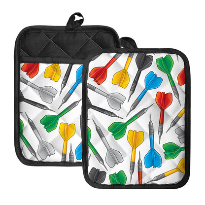 Colorful Darts Pattern Print Pot Holders With Pocket