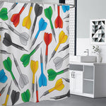 Colorful Darts Pattern Print Premium Shower Curtain