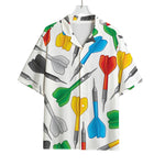 Colorful Darts Pattern Print Rayon Hawaiian Shirt