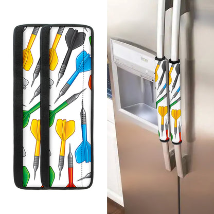 Colorful Darts Pattern Print Refrigerator Handle Covers
