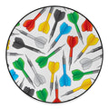 Colorful Darts Pattern Print Round Floor Mat