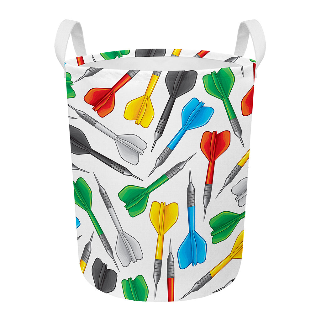 Colorful Darts Pattern Print Round Laundry Basket