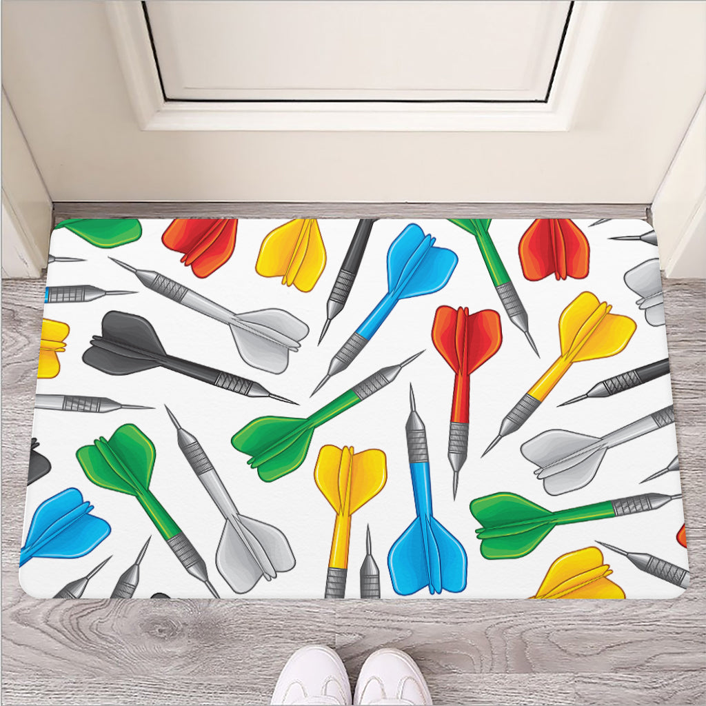 Colorful Darts Pattern Print Rubber Doormat