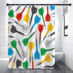 Colorful Darts Pattern Print Shower Curtain