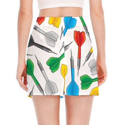 Colorful Darts Pattern Print Side Slit Mini Skirt