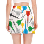 Colorful Darts Pattern Print Side Slit Mini Skirt