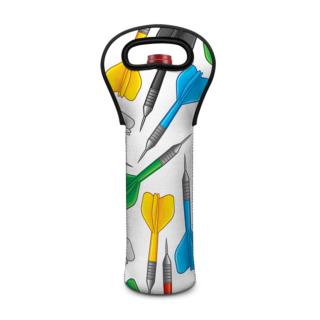 Colorful Darts Pattern Print Single Neoprene Wine Tote