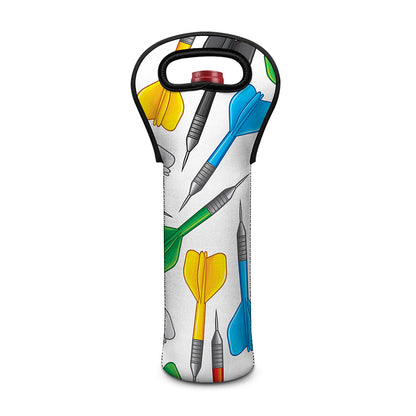 Colorful Darts Pattern Print Single Neoprene Wine Tote