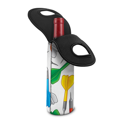 Colorful Darts Pattern Print Single Neoprene Wine Tote